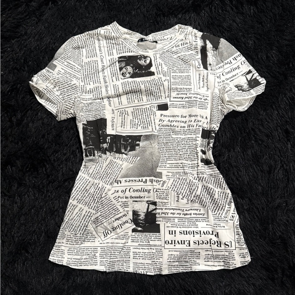 Newspaper Print Shirt